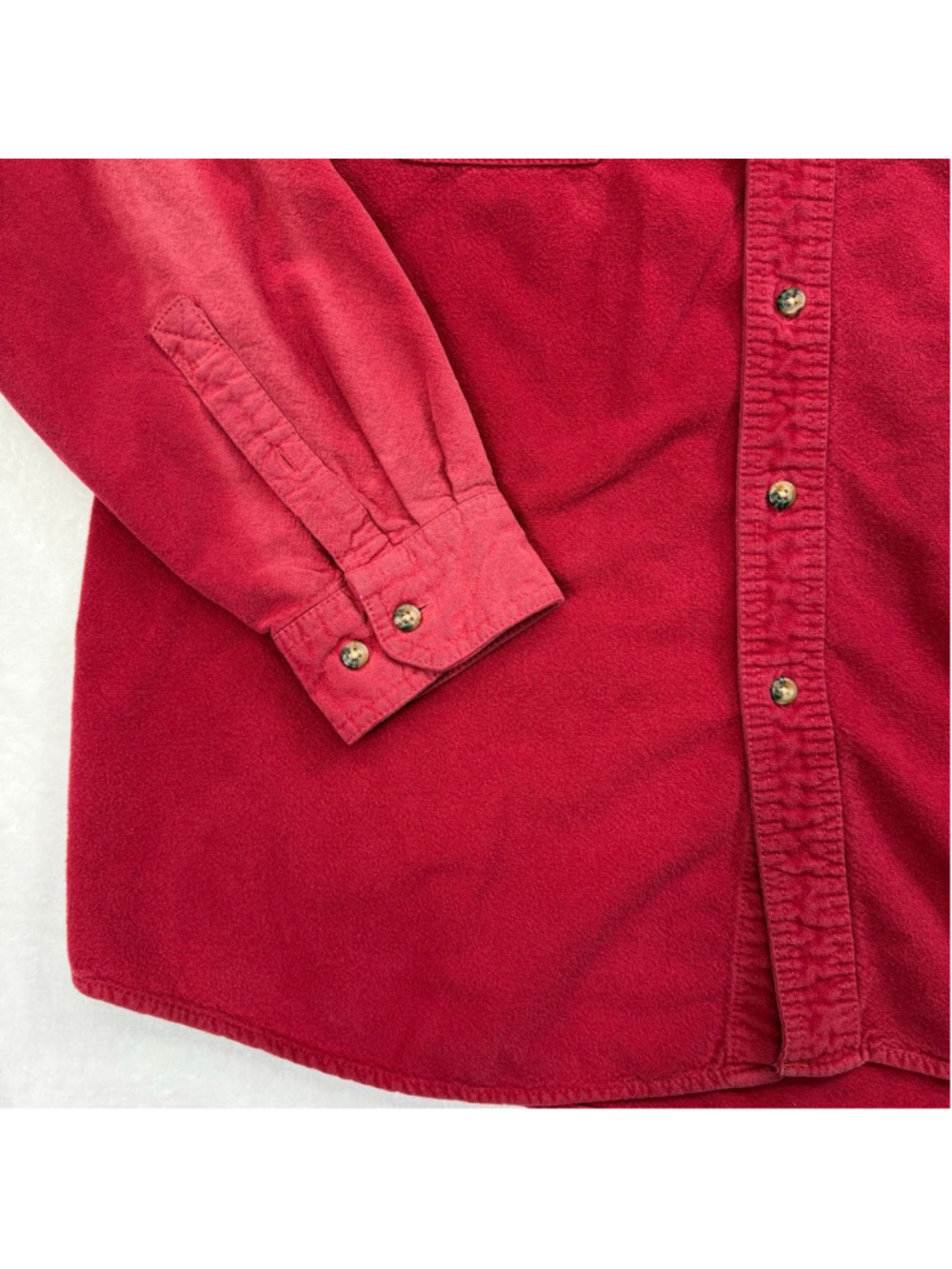 Men's Vintage Eddie Bauer Chamois Heavyweight‎ Casual Button Down Shirt XL Red - Picture 3 of 16